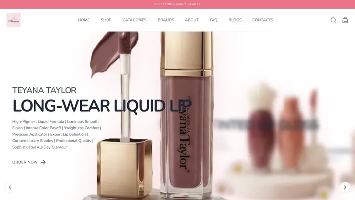 Blushing Beauty storefront built with Zalient Shop
