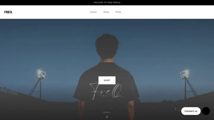FREQ Temple storefront built with Zalient Shop