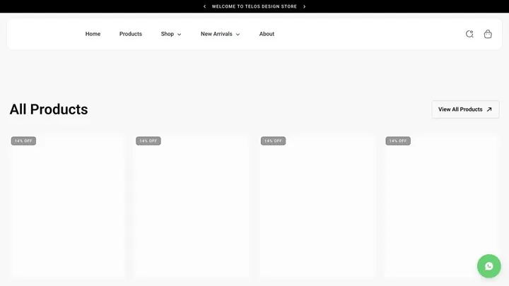 Telos Design storefront built with Zalient Shop